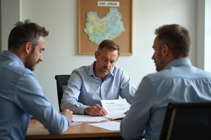 Commission disciplinaire du district examinant le règlement lors d'une réunion officielle